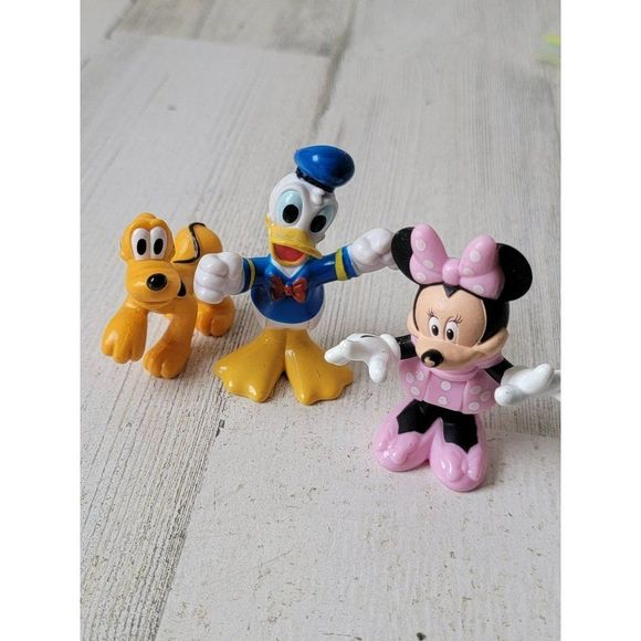 Minnie Mouse Pluto dog Donald Duck set toy figure - Picture 1 of 6